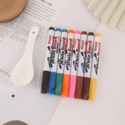 8/12 Colors Magical Water Floating Student Painting Brush Whiteboard Markers Pen Suspension Kids Educational Painting Pen Toys - Mykiddokids.com