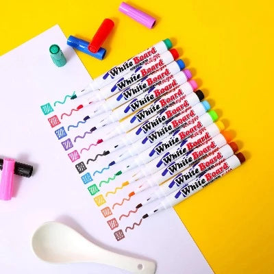 8/12 Colors Magical Water Floating Student Painting Brush Whiteboard Markers Pen Suspension Kids Educational Painting Pen Toys - Mykiddokids.com